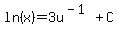 ln%28x%29=3u%5E%28-1%29%2BC