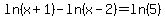 ln%28x%2B1%29-ln%28x-2%29=ln%285%29