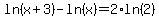ln%28x%2B3%29+-+ln%28x%29+=+2%2Aln%282%29