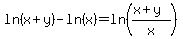 ln%28x%2By%29-ln%28x%29=ln%28%28x%2By%29%2Fx%29