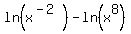 ln%28x%5E%28-2%29%29-ln%28x%5E8%29