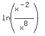 ln%28x%5E%28-2%29%2Fx%5E8%29