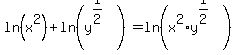 ln%28x%5E2%29+%2B+ln%28y%5E%281%2F2%29%29+=+ln%28x%5E2%2Ay%5E%281%2F2%29%29