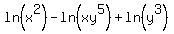 ln%28x%5E2%29-ln%28xy%5E5%29%2Bln%28y%5E3%29