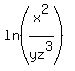 ln%28x%5E2%2Fyz%5E3%29