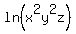 ln%28x%5E2y%5E2z%29