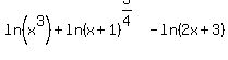 ln%28x%5E3%29%2Bln%28x%2B1%29%5E%283%2F4%29-ln%282x%2B3%29