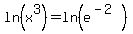 ln%28x%5E3%29=ln%28e%5E%28-2%29%29+