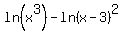ln%28x%5E3%29+-+ln%28x-3%29%5E2