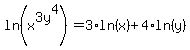 ln%28x%5E3+y%5E4%29=3%2Aln%28x%29%2B4%2Aln%28y%29