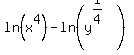 ln%28x%5E4%29-ln%28y%5E%281%2F4%29%29