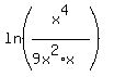 ln%28x%5E4%2F%289x%5E2%2Ax%29%29