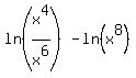 ln%28x%5E4%2Fx%5E6%29-ln%28x%5E8%29