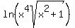 ln%28x%5E4sqrt%28x%5E2%2B1%29%29