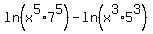 ln%28x%5E5%2A7%5E5%29-ln%28x%5E3%2A5%5E3%29