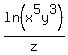 ln%28x%5E5y%5E3%29%2Fz