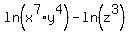 ln%28x%5E7%2Ay%5E4%29-ln%28z%5E3%29