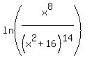 ln%28x%5E8%2F%28x%5E2%2B16%29%5E14%29