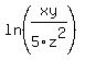 ln%28xy%2F5z%5E2%29