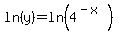 ln%28y%29=ln%284%5E%28-x%29%29