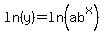 ln%28y%29=ln%28ab%5Ex%29