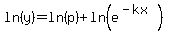 ln%28y%29=ln%28p%29%2Bln%28e%5E%28-kx%29%29
