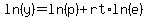 ln%28y%29=ln%28p%29%2Brt%2Aln%28e%29