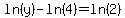 ln%28y%29-ln%284%29=ln%282%29