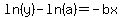 ln%28y%29-ln%28a%29=-bx