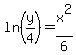 ln%28y%2F4%29+=+x%5E2%2F6