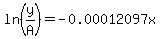 ln%28y%2FA%29=-0.00012097x
