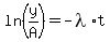 ln%28y%2FA%29=-lambda%2At