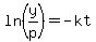 ln%28y%2Fp%29=-kt