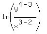 ln%28y%5E%284-3%29%2Fx%5E%283-2%29%29