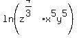 ln%28z%5E%284%2F3%29x%5E5y%5E5%29