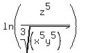 ln%28z%5E5%2Froot%283%2C%28+x%5E5y%5E5%29%29%29