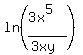 ln+%28%283x%5E5%29%2F%283xy%29%29