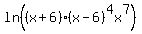 ln+%28%28x%2B6%29%28x-6%29%5E4x%5E7%29