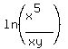 ln+%28%28x%5E5%29%2F%28xy%29%29