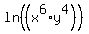 ln+%28%28x%5E6%2Ay%5E4%29%29