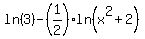 ln+%283%29-%281%2F2%29ln%28x%5E2%2B2%29