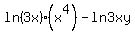ln+%283x%29%28x%5E4%29+-+ln+3xy