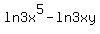 ln+3x%5E5+-+ln+3xy