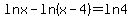 ln+x-ln%28x-4%29=ln+4