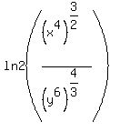 ln2%28%28x%5E4%29%5E%283%2F2%29+%2F+%28y%5E6%29%5E%284%2F3%29%29