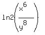 ln2%28%28x%5E6%29+%2F+%28y%5E8%29%29