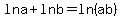 lna%2Blnb=ln%28ab%29