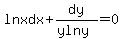 lnx+dx+%2B+dy%2F%28ylny%29+=+0