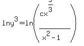 lny%5E3+=+ln%28%28cx%5E%285%2F3%29%29%2F%28x%5E2-1%29%29