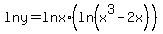 lny+=+lnx%2A%28ln%28x%5E3+-+2x%29%29
